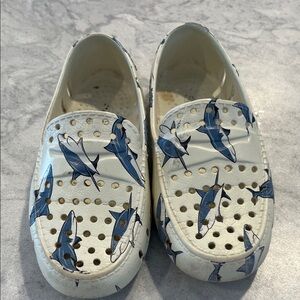 Floafers Shark Adventure Slip-On Water Shoes for Kids size 10